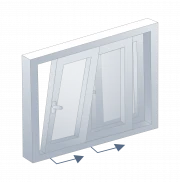 Tipo de apertura de puertas PVC corredera slide