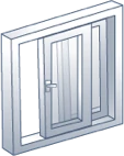 Tipo de apertura de puertas PVC corredera tradicional